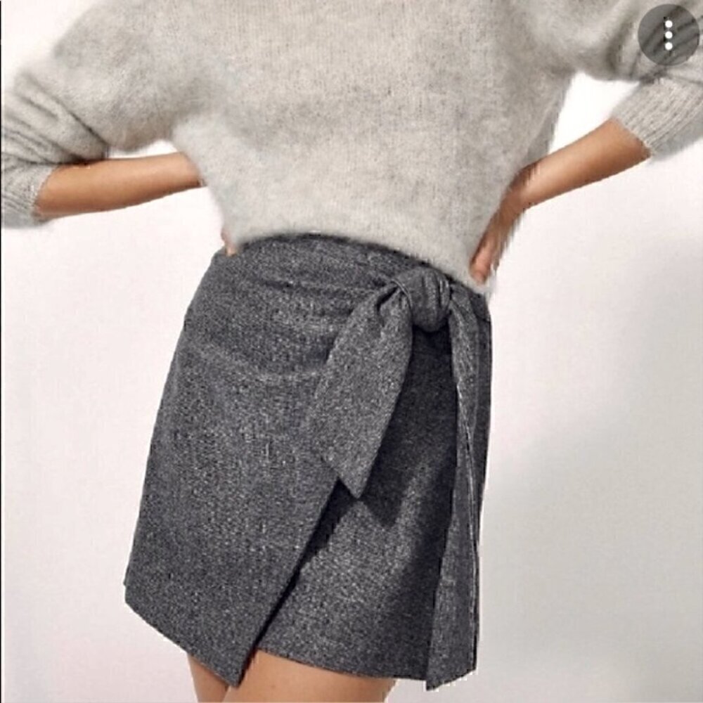 Wilfred Wrap-Front Wool Cashmere Blend Mini  Skirt